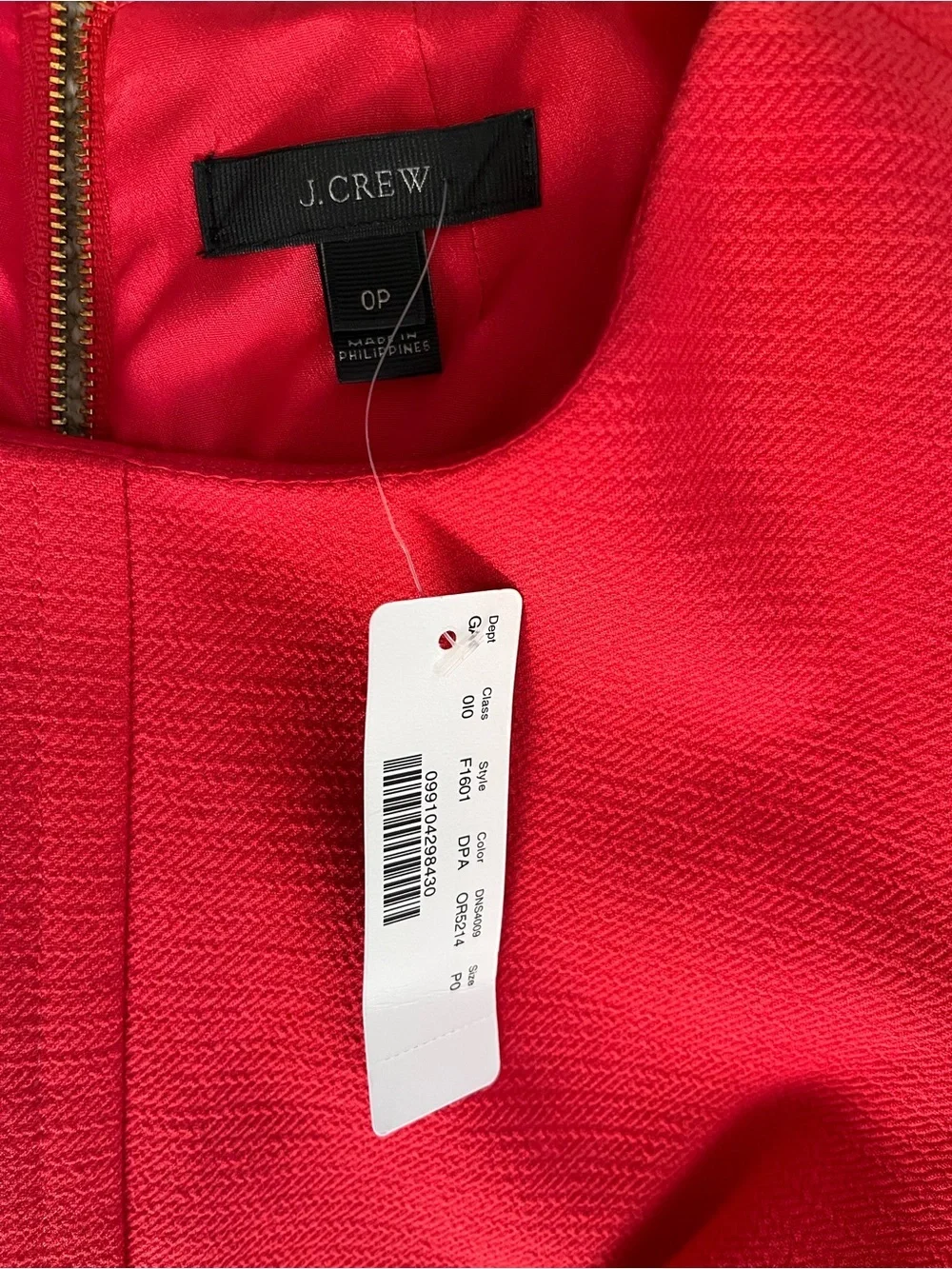 J.Crew Red Bell Sleeve Dress NWT Size 0 Petite